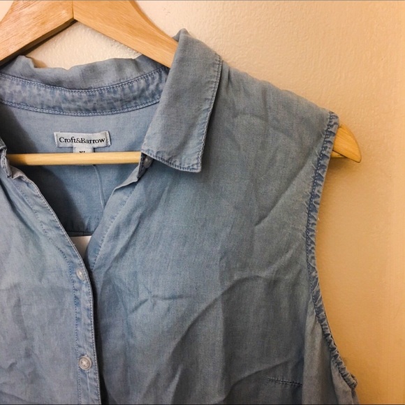 croft & barrow Tops - Chambray Button Down Tank Top